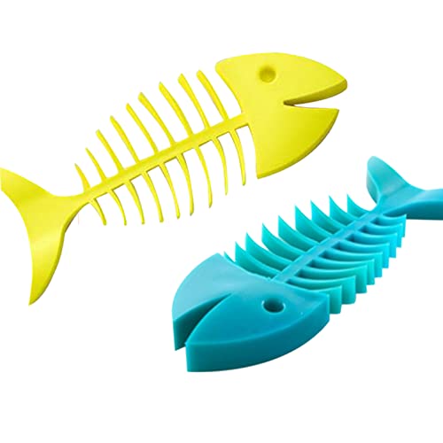 JUNGEN 2Pcs Porte-Savon Créative Poissons Os Forme Silicone Savon Boîte Salle De Bains Vidange Savon Plat Élégant Salle De Bains Savon Titulaire Fournitures pour La Maison Couleur Aléatoire