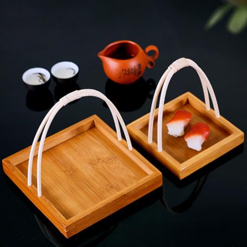 Plato para sushi pequeño con mango estilo japonés miniatura 4