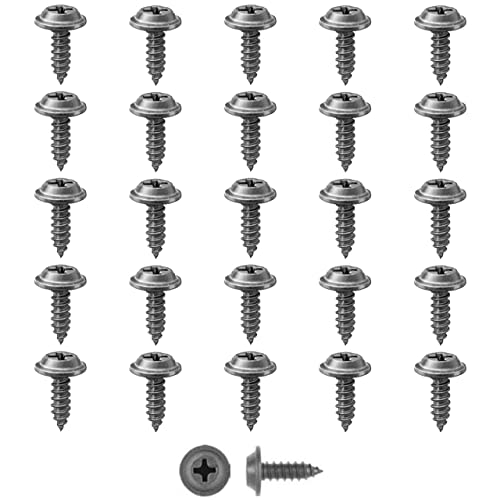 (25) #8 X 1/2" Black Interior, Exterior Wheel Well Molding, Weatherstrip, Chassis, Trim Screws | FITS: GM, Chevrolet, Buick, Oldsmobile, Pontiac, Cadillac, GMC A, B, C, D, E, F, G, H, J, X, Y Body