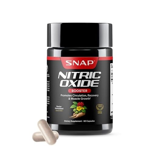 Snap Supplements Nitric Oxide Booster Pre Workout, Muscle Builder, 1500mg L Arginine L Citrulline Formula, Nitric Oxide Supplement for Men, Improve Blood Flow & Circulation (60 Count)