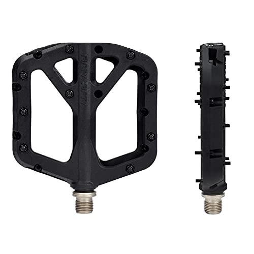 Fifty-Fifty Mountain Bike Pedals, Non-Slip Mtb Nylon Fiber Pedals, 9/16" Bicycle Pedals, Lightweight And Wide Flat Platform Pedals (Black) #TOP4