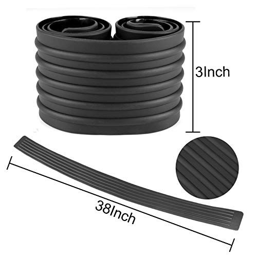 San Auto Rear Bumper Guard Protector Anti-Collision Patch Anti-Scrape Black Rubber Universal Trunk Door Entry Guards For Suv/Cars Non Slip With Tape 38 Inch #TOP3