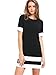 SheIn Women's Patchwork Short Sleeve Shift Tunic Dress Black Large