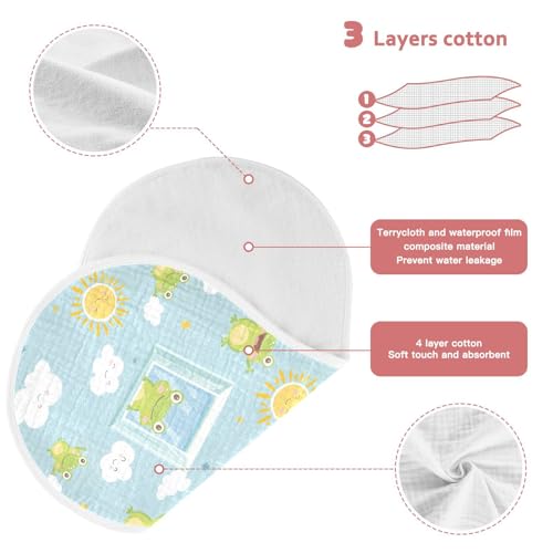 vvfelixl Cute Frog Open Window Burp Cloths for Baby Boy Girls Baby Washcloths Burp Rags 1 Pack3