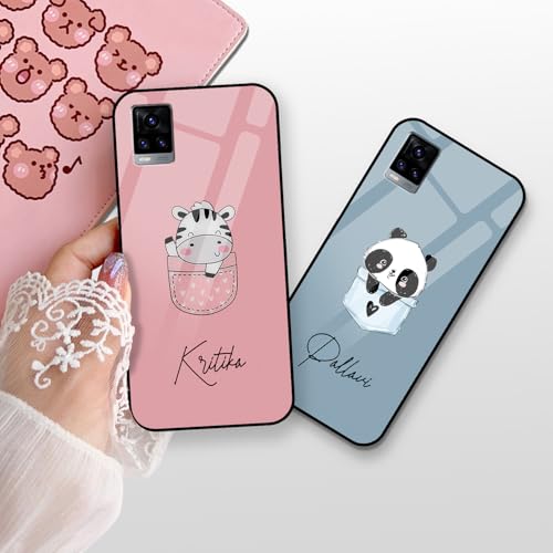 Image of COLORflow Back Cover Compatible with Vivo V20 | Cute Pocket Cartoons Color Customized | Shockproof TPU Bumper with Camera Protection Back Cover Compatible with Vivo V20