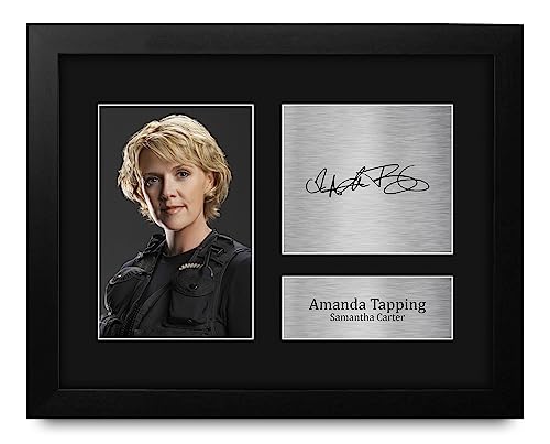 HWC Trading Amanda Tapping Stargate SG-1 Framed Gifts Printed Signed Autograph Picture for TV Show Fans - US Letter Size