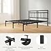 Zinus Elias Bettgestell 90 x 200 cm mit Vintage Kopfteil - Metallbett 90x200 mit Metall-Lattenrost - 30 cm Hohe Plattform mit Freiraum Darunter - Kein Boxspringbett Erforderlich - Schwarz