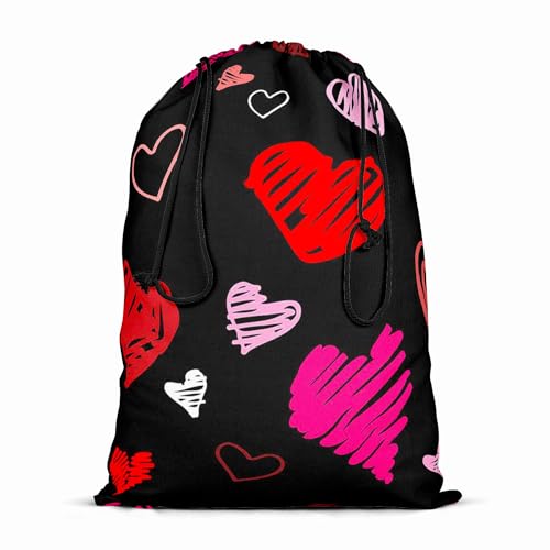 Image of ArtzFolio Love Heart | Reusable Sack Bag | Bag for Gym, Storage, Vegetable & Travel