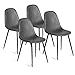 IDMarket - Lot de 4 chaises Vintage Dali Grises pour Salle à Manger