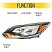 Torchbeam Headlight Assembly Compatible with Ford Focus 2012 2013 2014 OE Headlamp Replacement Black Housing Amber Reflector Pair Front Light Driver and Passenger Side
