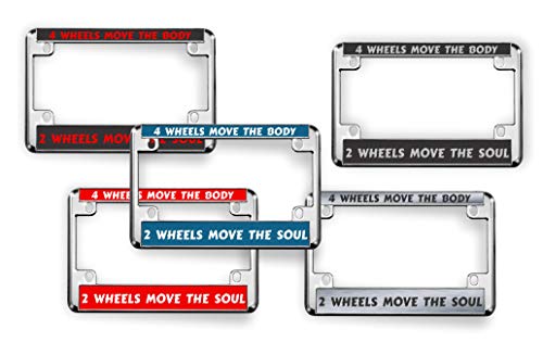 Motorcycle Personalized Chrome Metal Laser Engraved Standard Usa Size (4”X 7”) With Custom Text Design - Moto License Plate Frame - Silver/Black Text #TOP6