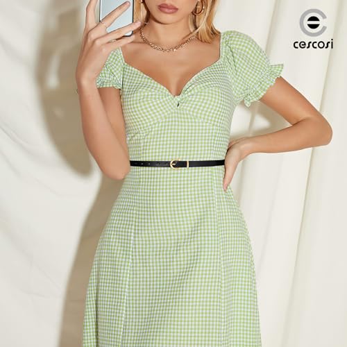 CESCOSI Women Skinny Leather Belt Thin Waist Belt for Jeans Dress with Gold Alloy Buckle 0.7" Width3