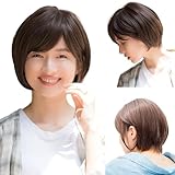 LINEASTORIA Old Version Mannish Short handmade short Medical Chemo wig, Hand Tied LaceFront, Synthetic Hair Wig Using Heat-stylable and Resistant Fiber (Old Version Honey Brown, S)