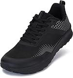 BRONAX Men's Wide Toe Box Road Running Shoes Size 8.5 Jogging Mesh Tennis Sneakers All Terrain Fitness Walking Tenis para Hombres All Black 42