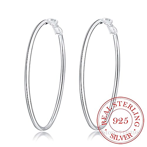 Boucles d'oreilles en argent sterling cerceau cercle lisse pendantes femme