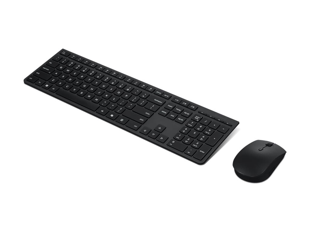 Lenovo Professional - Tastatur-und-Maus-Set - Full Size - kabellos - Bluetooth, 2.4 GHz - QWERTZ - Deutsch - Grau - braune Box