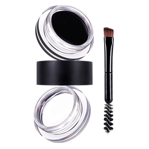 Crema para cejas | Crema de pomada para cejas con cepillo de 2 extremos | Acabado natural preciso para mujeres, cosméticos diarios para viajes, bodas, citas, reuniones