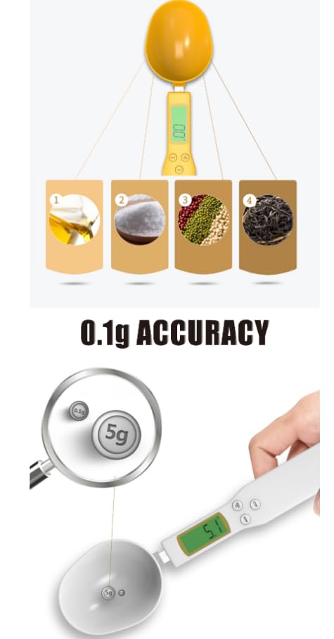 500g/0.1g High Precision Home Kitchen Plastic Scale Electronic Weighing Food Scale Spoon Digital Kitchen Scale