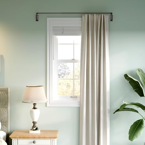 Image of ENJOYBASICS 28-48 inch Wrap Around Curtain Rod, Quick Curtain Change, Bronze | Blackout Curtain Rod, Maximum Block Light for Sleep, Flexibly Adjustable Length to Fit Any Room, No Sagging, Easy to Install