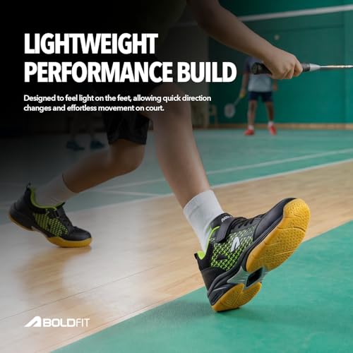 Image of Boldfit Badminton Shoes for Boys & Girls Unisex Boy Shoes for Shuttle Shoes for Girls Shoes for Kids Non Marking Kids Shoes for Match Sports Shoes for Kids Boys & Girl Shoes for Badminton