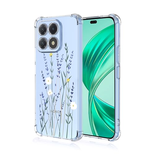 WOKEZ Transparent Mobilfodral med Blom för Honor X8b