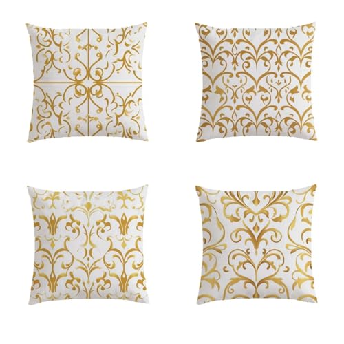 Housse coussin 80x80cm imperméable en lin texturé de style bohème chic