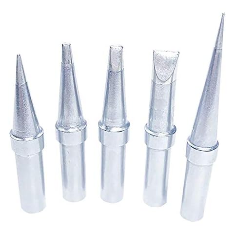 Schweißlötspitzen für ET Lötkolben, ETS ETA ETB ETT ETD Ersatz für Weller WES51 WESD51 WE1010NA PES51 Lötkolben Griff Spitze Schweißstift Düse Lötkolben Set (5PCS Spitzenset) Cover