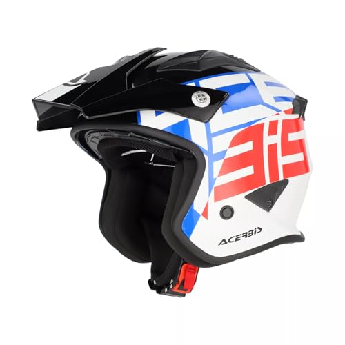 Acerbis Aria Graphic Casque Jet Blanc/Bleu/Rouge Taille M