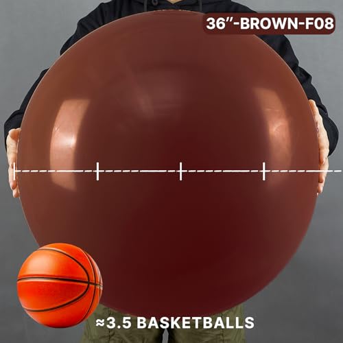 Image of PartyWoo Dark Brown Balloons 4pcs 36 Inch Boho Neutral Coffee Tan Latex Helium Balloons for Graduation Anniversary Birthday Boy Baby Shower Jungle Safari Fall Cowgirl Party Decorations Brown-F08