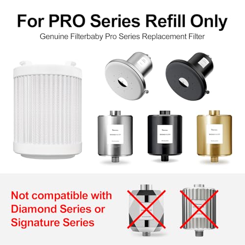 Image of Filterbaby Genuine Official Pro Series Shower Filter Refill, Tested to NSF /ANSI 177 | Reduces up to 99% Chlorine & Chloramine, Lab Tested for Certain Heavy Metals & 60+ Contaminants, 1 Pack