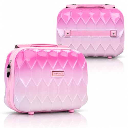 Image of SHAMAX Makeup Organizer Box for Women | Bridal Makeup Case Lockable Vanity Case for Cosmetics, Jewellery & Beauty Storage Organizer, Gift for Women (751 /Pink)