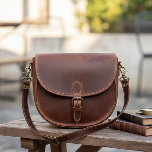 Image of Genuine Leather Purse Strap Replacement Adjustable 1 inch Wide ~ Womens Crossbody Handbag Laptop Bag Strap 28 inch-57 inch