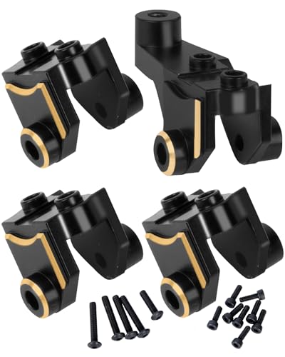 RCHuiWow RC Brass Axle Lower Shock Mount Upgrades Part for 1/10 TRX4 RC Crawler Car,Heavy Duty Front Rear Axle Lower Shock Mount Hops up,Black