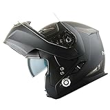 Martian Motorcycle Modular Full Face Flip up Bluetooth Helmet Dual Visor Bluetooth Headset (2 Riders Intercom; 500 Meters): HM-BH1
