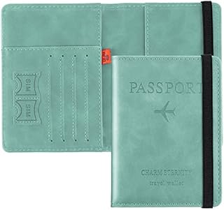 Cooja Passport Holder Cover Travel Wallet Organiser, Passport Case with RFID Blocking, PU Leather Travel Document Holder for Men&Women Travel Accessories (Black)