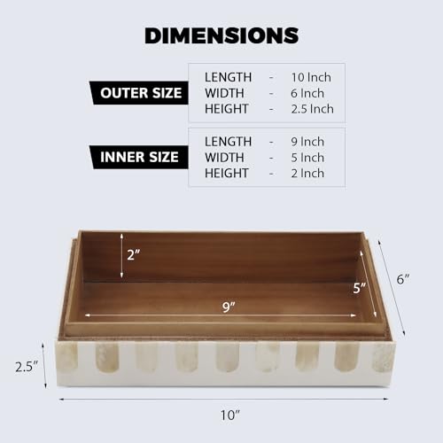 Image of Handicrafts Home Decorative Box - Handmade Jewelry Organizer Box with Lid - Keepsake Box for Home Decor, Jewelry, Accessories, Collectibles - Modern Wooden Storage Box - Caramel, 10X6X2.5 inch