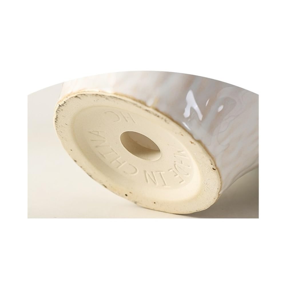 Dekoracyjne donice na rośliny doniczkowe, Doniczki do kwiatów zewnętrznych i wewnętrznych, ceramiczne, z otworem drenażowym, nowoczesne, dekoracyjne, Idealne doniczki dla roślin do użytku wewnątrz i