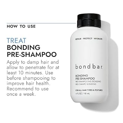 علاج إصلاح Bondbar PreShampoo للشعر التالف، يقلل من الكسر والتجعد، يرطب ويضيف اللمعان، يقوي جميع أنواع الشعر وملمسه، نباتي، خالي من القسوة، 4 فلوريدا. أوز.