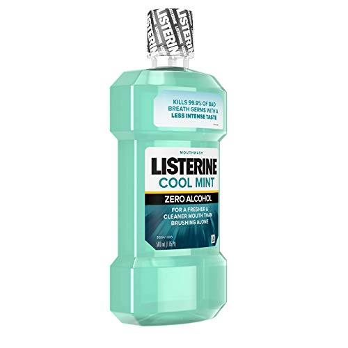 Image of Listerine Zero Alcohol Mouthwash, Less Intense Alcohol-Free Oral Care Formula for Bad Breath, Cool Mint Flavor, 500 ml