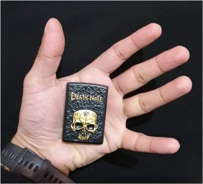 Image of Refillable Metal Side Slider Death Note Windproof Jet Flame Pocket Lighter Cigarette Lighter Stylish Look Antique Lighter AADDBB 17 (Without Gas)