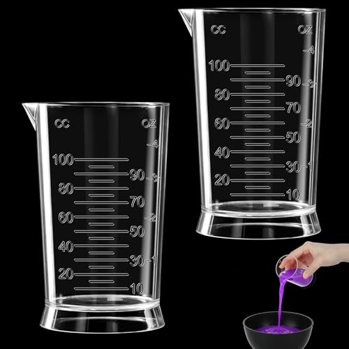 Set de 2 vasos medidores de 4 oz transparentes miniatura 1
