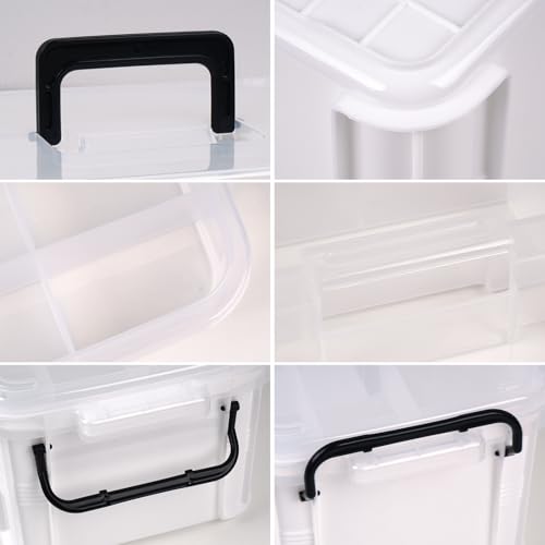 Image of HEY FOLY 15qt White Medicine Organizer Storage Box with Tray, Plastic First Aid Box Empty, Thickened Medicine Container Chest, Multipurpose Medical Case with Labels, Medicine Caddy with Lids Handles