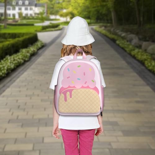 Image of Ice Cream Toddler Backpack for Little Kids Water Resistance Kindergarten Preschool Bags Children Schoolbag Cute 3D Animal Cartoon Backpacks Gifts for Baby Boys Girls