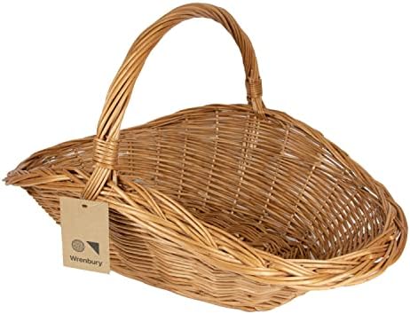 Traditional Heritage Trug Basket 58m - Willow Gardening Flower Basket for Plants Veg Foraging Basket - Garden Trug Basket Vegetable Trugs
