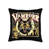The Return of Vampurr - Goth Cats Lover - Funny Cat Vampire Throw Pillow