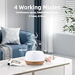 300ML Essential Oil Diffuser with 7-Color LED Lights and Remote Control, Modern Minimalist Design, High-Efficiency Ultrasonic Mist Aromatherapy Diffuser for Home - Image 5