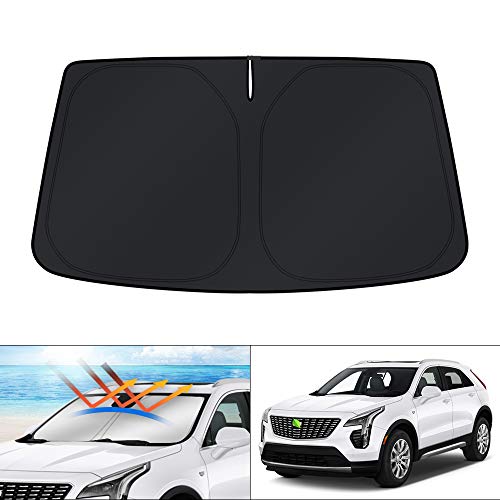 Image of KUST Windshield Sun Shade for 2019-2025 Cadillac XT4 Accessories Window Sun Visor Protector Foldable Blocks UV Rays Keep Your Car Cool
