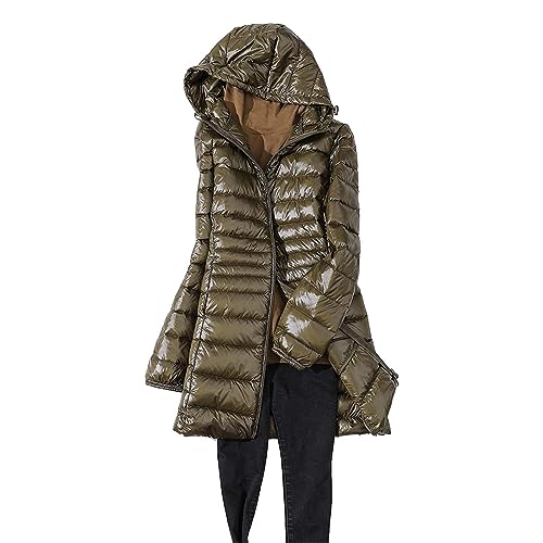 Manteau réversible long pour femme doudoune d'hiver chaude à capuche