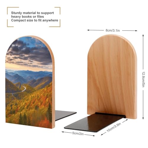 Sujetalibros para estantes Blue Ridge de madera con soporte decorativo 3