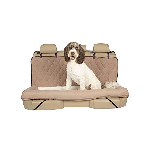 PetSafe Happy Ride Car Dog Bed - Best for Bench Seats - Fits Cars, Trucks, Minivans and SUVs - Comfortable and Machine Washable - Durable Vehicle Pet Bed - Tan